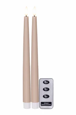 Ljus|Jotex FLAMME SLIM Batterdrivet Ljus 2-pack 28 Cm Beige