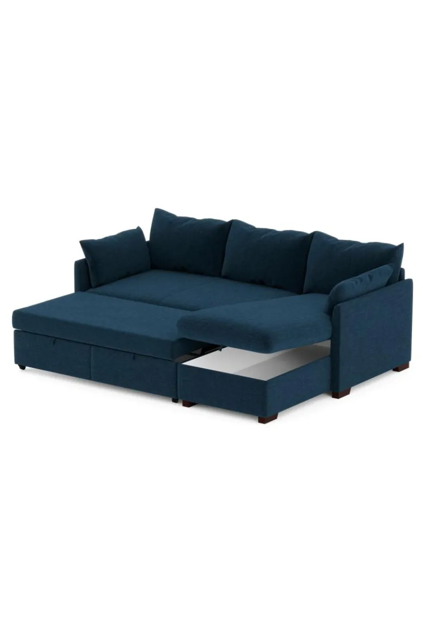 Soffor|Jotex FLAVIA Bäddsoffa 3-sits Med Divan Denimblå