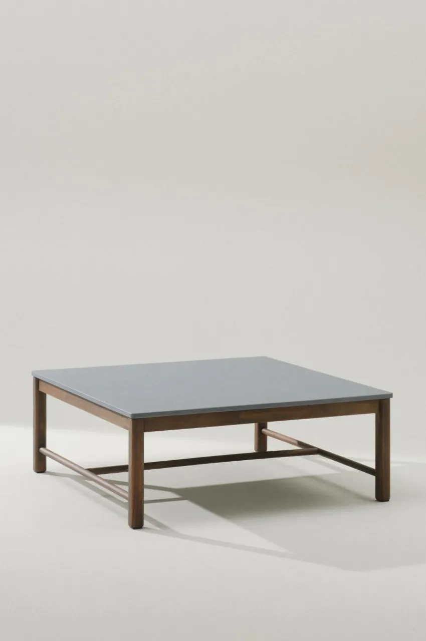 Utebord|Utemöbler|Jotex FONTHILL Soffbord 100x100 Cm Teak/Grå