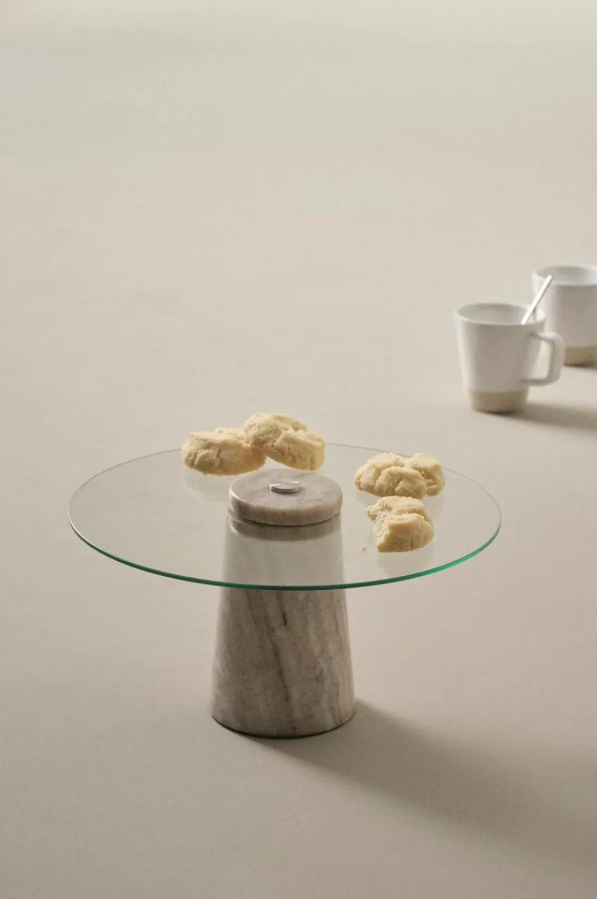 Brickor & Serveringsfat|Jotex FRANCINE Serveringsfat ø 30 Cm Greige/glas