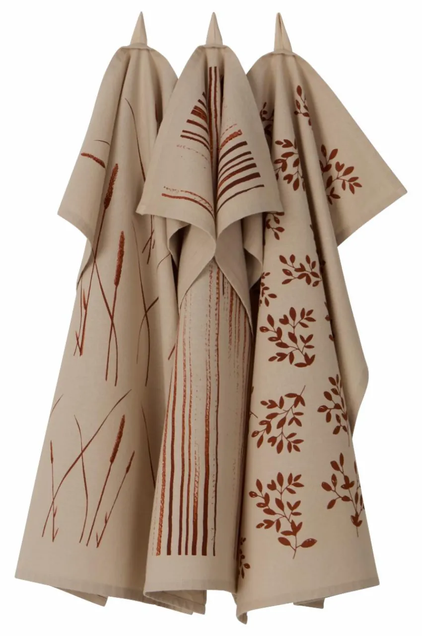 Kökshanddukar|Jotex FRANKLYN Kökshandduk 3-pack Beige/orange