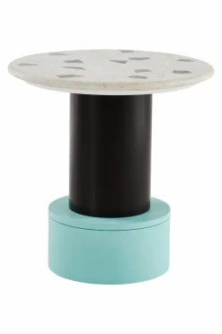 Bord|Jotex FRESNO Sidobord ø 50 Cm Svart/turkos