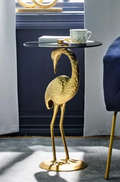 Bord|Jotex GALAPAGOS Sidobord ø 40 Cm Svart/mässing
