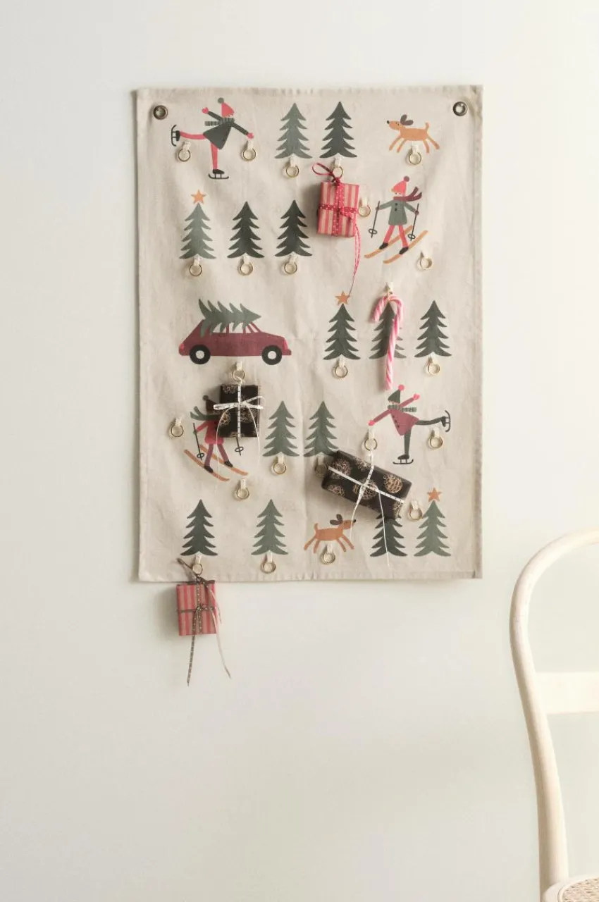 Juldekoration|Väggdekoration|Jotex GALWAY Adventskalender Ekologisk Naturvit/Multi