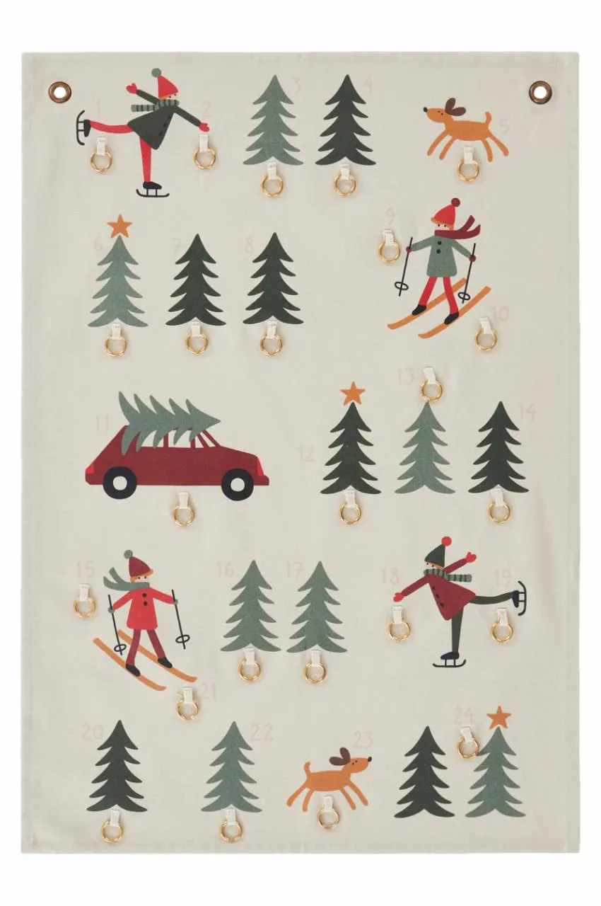 Juldekoration|Väggdekoration|Jotex GALWAY Adventskalender Ekologisk Naturvit/Multi