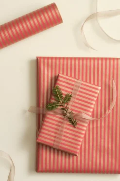Presentpapper & Snöre|Juldekoration|Jotex GEORGIA Presentpapper - Längd 10 Meter Röd/brun