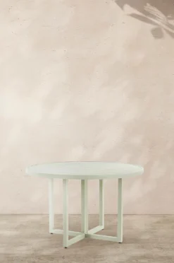 Utebord|Utemöbler|Jotex GIBRALTAR Matbord ø 120 Cm Ljus grågrön