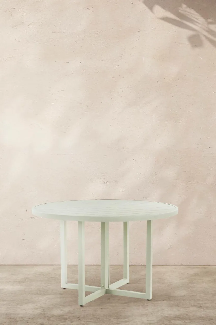 Utebord|Utemöbler|Jotex GIBRALTAR Matbord ø 120 Cm Ljus grågrön