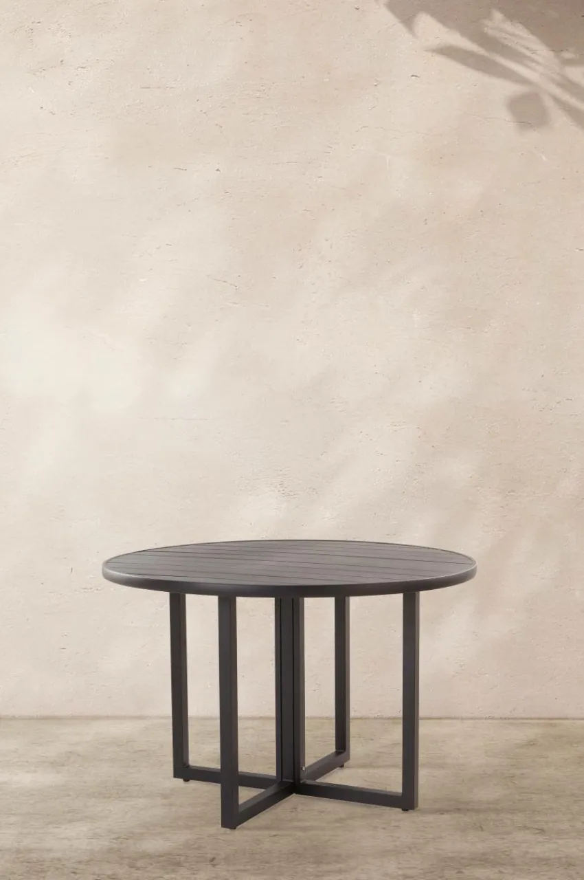 Utebord|Utemöbler|Jotex GIBRALTAR Matbord ø 120 Cm Svart