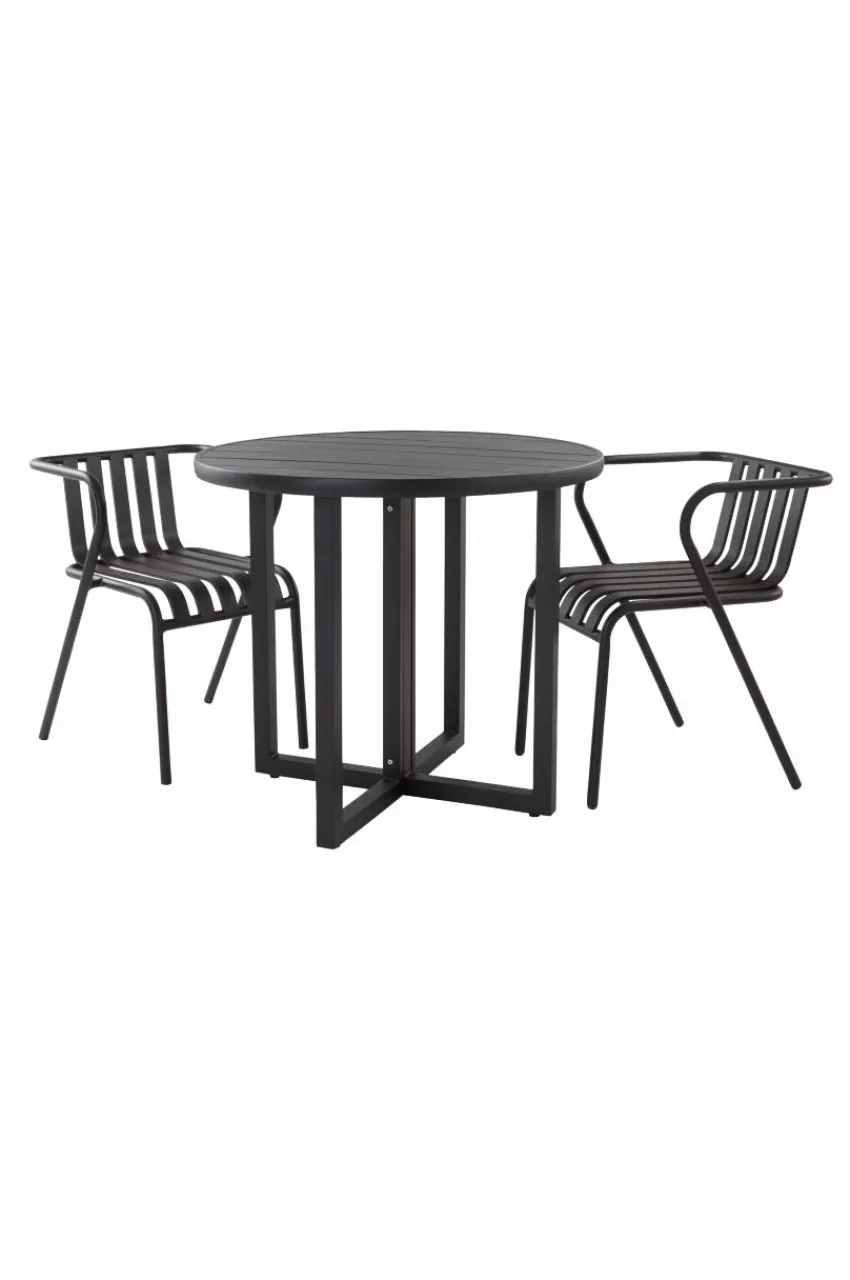 Utebord|Utemöbler|Jotex GIBRALTAR Matbord ø 90 Cm Svart