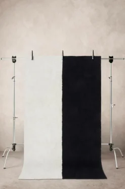 Bomulls- & Trasmattor|Jotex GIGA Bomullsmatta 140x270 Cm - Ekologisk Svart/Vit