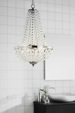 Kristallkronor & Takkronor|Jotex GRÄNSÖ Kristallkrona Krom/transparent
