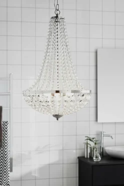 Kristallkronor & Takkronor|Jotex GRÄNSÖ Kristallkrona Krom/transparent