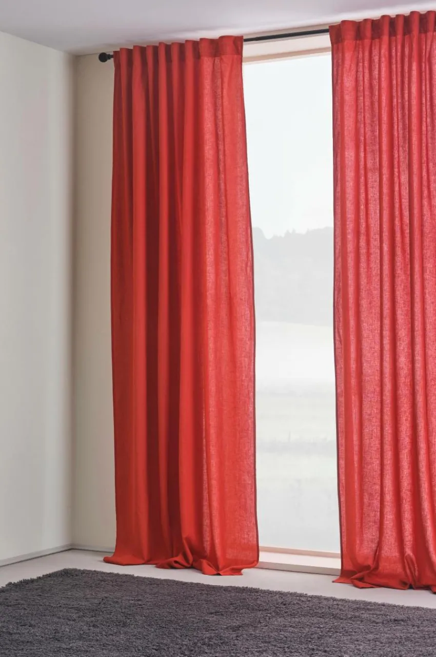 Multifunktionsgardiner|Jotex HANNAH Multifunktionsgardin 2-pack Röd
