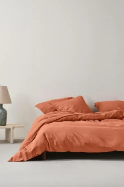 Påslakanset|Jotex HANNAH Påslakanset Dubbelsäng Bränd orange