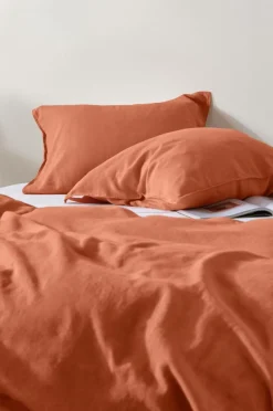 Påslakanset|Jotex HANNAH Påslakanset Dubbelsäng Bränd orange