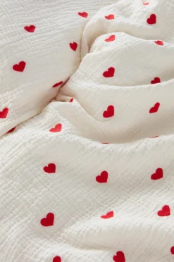 Barnsängkläder|Jotex HEARTS BABY Påslakanset Vagn/vagga - Ekologisk Naturvit