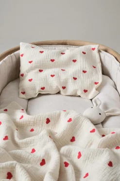 Barnsängkläder|Jotex HEARTS BABY örngott 35x28 Cm - Ekologisk Naturvit