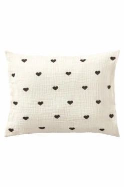 Barnsängkläder|Jotex HEARTS BABY örngott 35x28 Cm - Ekologisk Vit/svart