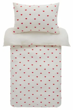 Barnsängkläder|Jotex HEARTS MINI Påslakanset Spjälsäng - Ekologisk Naturvit