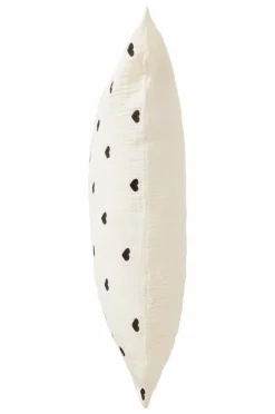 Barnsängkläder|Jotex HEARTS MINI örngott 55x35 Cm - Ekologisk Vit/svart