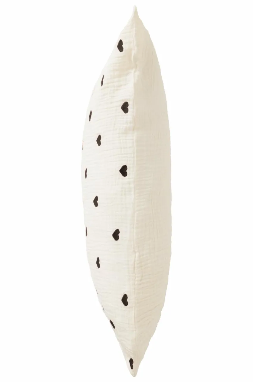Barnsängkläder|Jotex HEARTS MINI örngott 55x35 Cm - Ekologisk Vit/svart