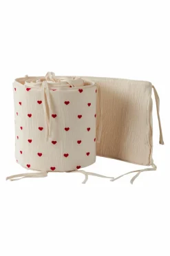 Barnsängkläder|Jotex HEARTS MINI Spjälsängsskydd - Ekologisk Naturvit