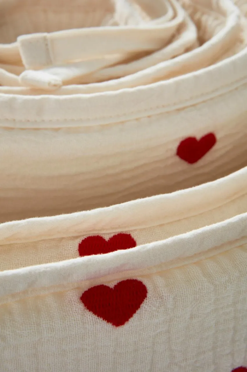 Barnsängkläder|Jotex HEARTS MINI Spjälsängsskydd - Ekologisk Naturvit