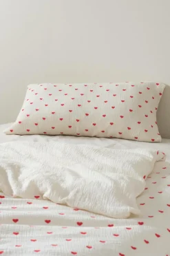 Barnsängkläder|Jotex HEARTS örngott 90x50 Cm - Ekologisk Naturvit