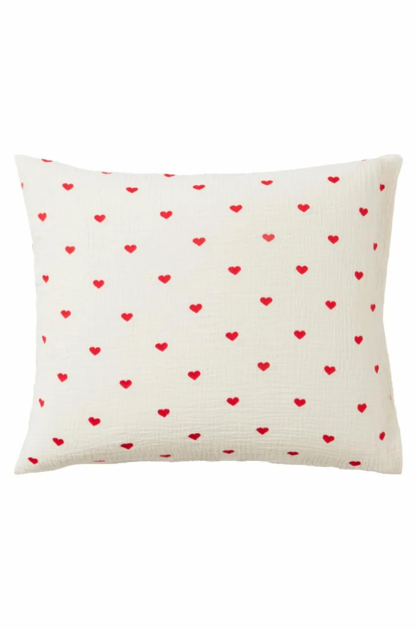 Barnsängkläder|Jotex HEARTS örngott 60x50 Cm - Ekologisk Naturvit