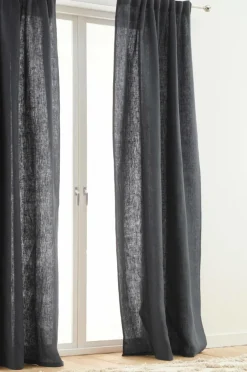 Linnegardiner|Multifunktionsgardiner|Jotex HEDDIE Linnegardin 2-pack Kolgrå