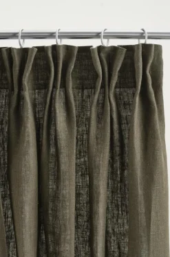 Linnegardiner|Multifunktionsgardiner|Jotex HEDDIE Linnegardin 2-pack Mörk oliv
