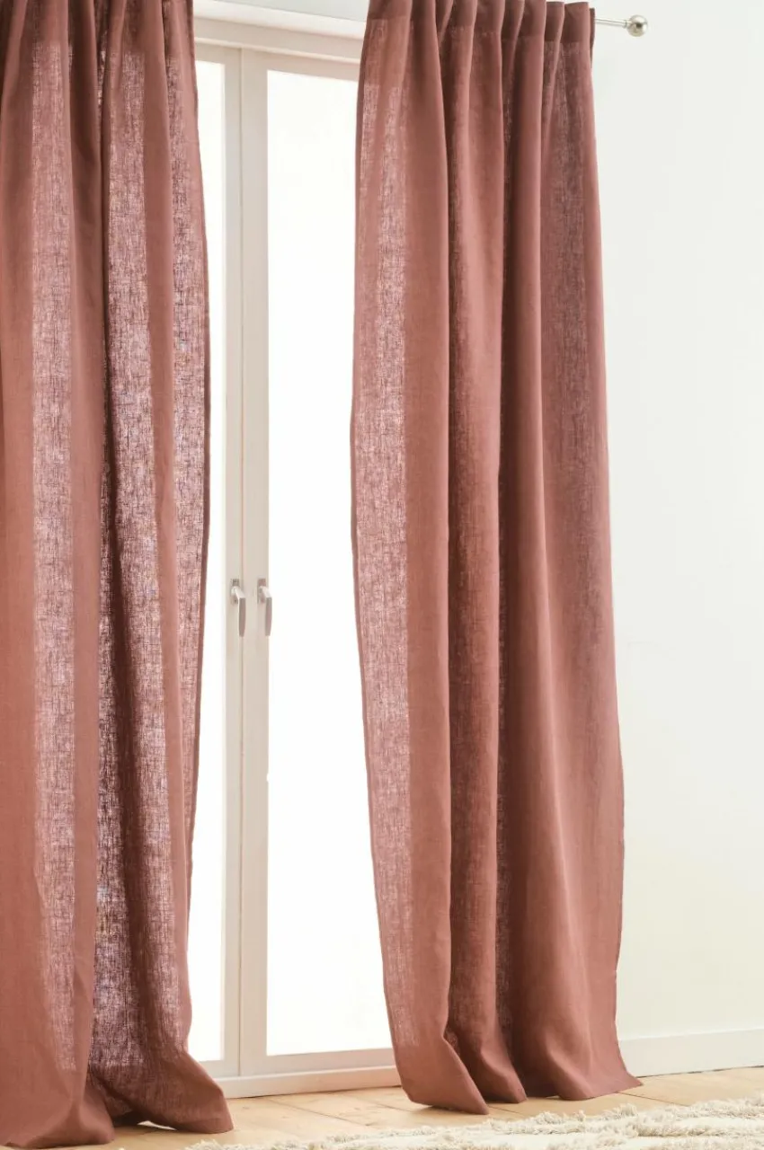 Linnegardiner|Multifunktionsgardiner|Jotex HEDDIE Linnegardin 2-pack Brun