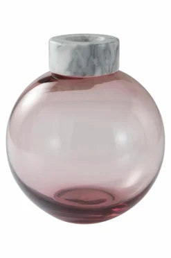 Vaser|Jotex HILLEVI Glasvas - Höjd 19 Cm Ljuslila/marmor