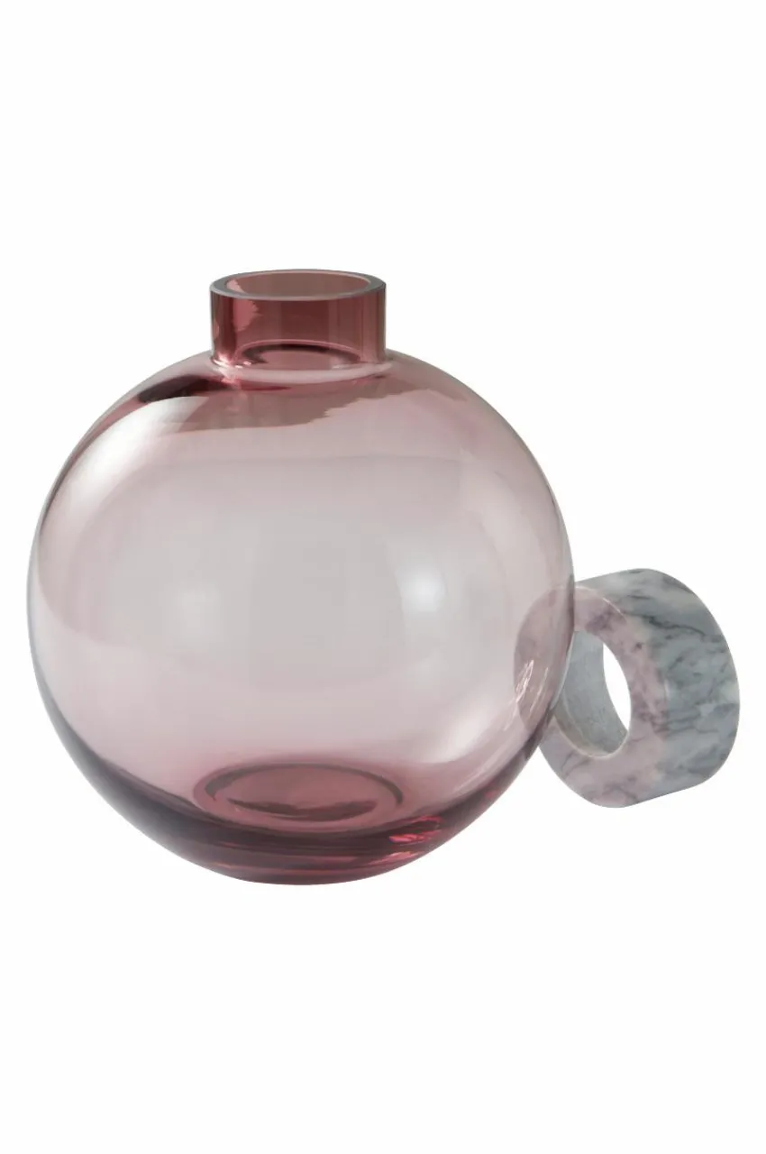 Vaser|Jotex HILLEVI Glasvas - Höjd 19 Cm Ljuslila/marmor