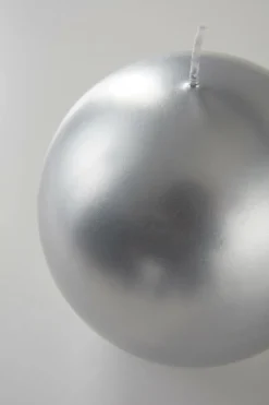 Ljus|Juldekoration|Jotex HILTON METALLIC Kulljus ø 10 Cm Silver