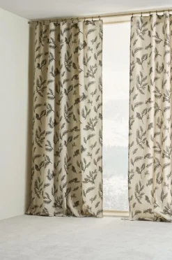 Julgardiner|Multifunktionsgardiner|Jotex HOLLY Multifunktionsgardin 2-pack Beige/grön
