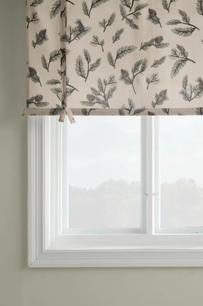 Julgardiner|Hissgardiner|Jotex HOLLY Roll Up-gardin Beige /grön