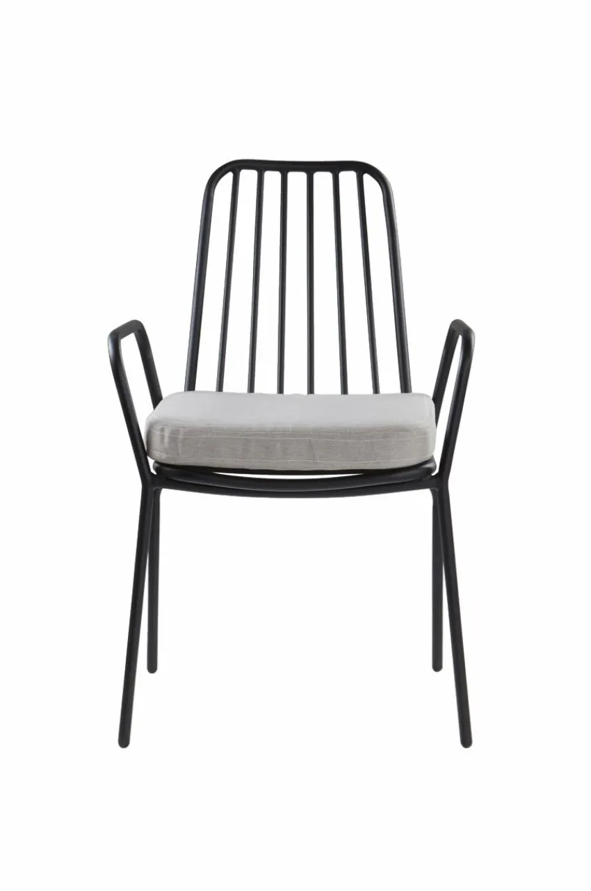 Utestolar & Utepallar|Utemöbler|Jotex IMPERIA Karmstol 2-pack Svart/ljusgrå dyna
