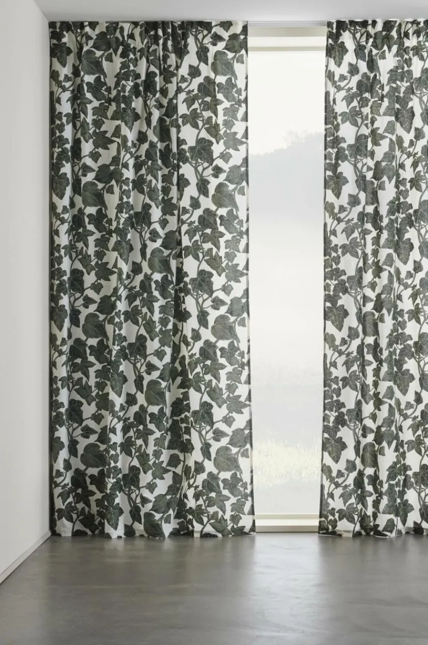 Multifunktionsgardiner|Jotex IVY Multifunktionsgardin 2-pack Naturvit/grön