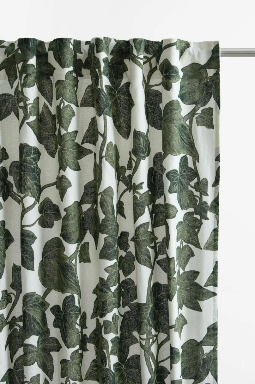 Multifunktionsgardiner|Jotex IVY Multifunktionsgardin 2-pack Naturvit/grön