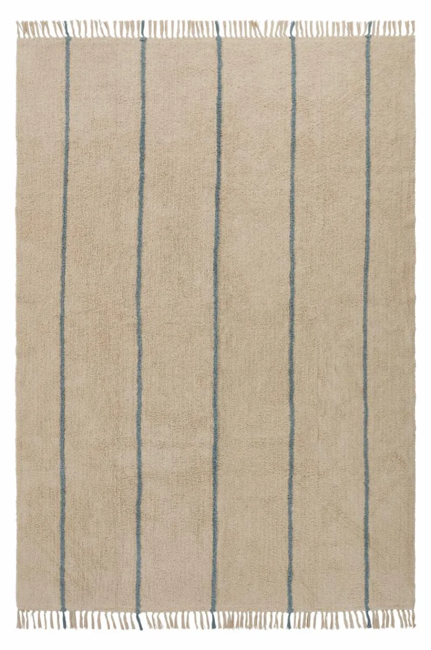Bomulls- & Trasmattor|Jotex JASMINE Bomullsmatta 200x300 Cm Sand/blå