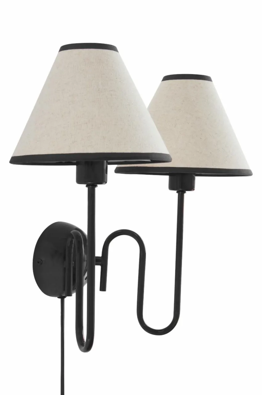 Vägglampor|Jotex JULIET Vägglampa Naturvit/svart