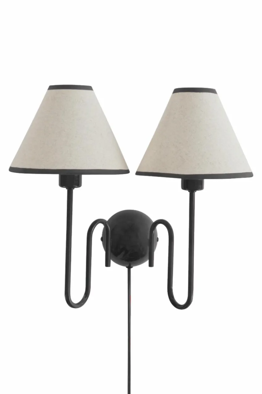Vägglampor|Jotex JULIET Vägglampa Naturvit/svart