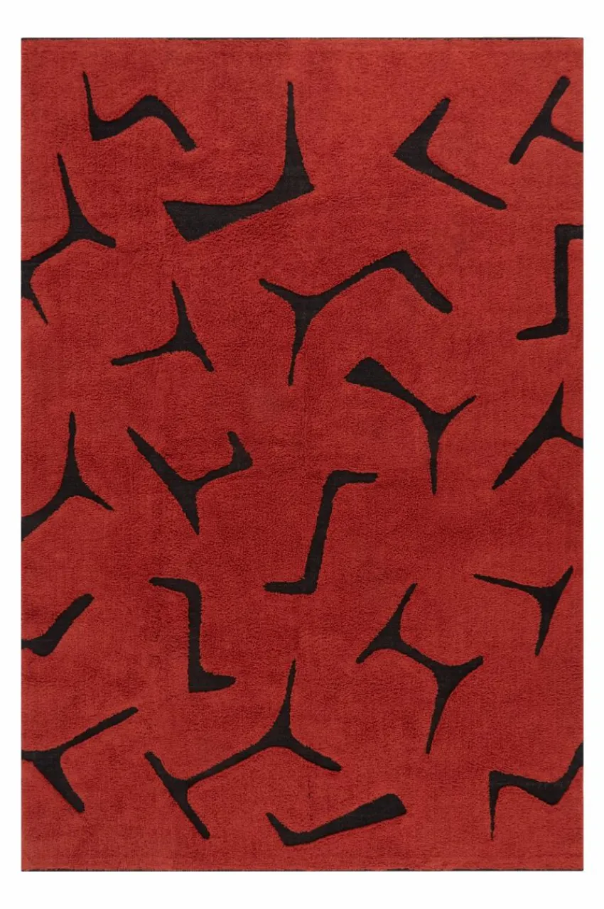 Bomulls- & Trasmattor|Jotex JUNIPER Bomullmatta 200x300 Cm Rost/Svart
