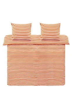 Påslakanset|Jotex KAYO Påslakanset Dubbelsäng Ekologisk Orange/vit