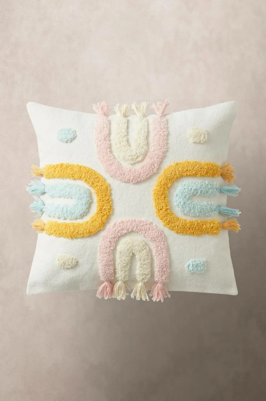 Barnkuddar|Jotex KINSEY Kuddfodral 45x45 Cm - Ekologisk Vit/multi