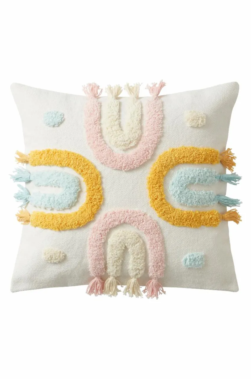 Barnkuddar|Jotex KINSEY Kuddfodral 45x45 Cm - Ekologisk Vit/multi