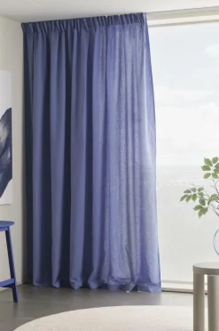 Linnegardiner|Multifunktionsgardiner|Jotex KIT Linnegardin 1 Längd Extra Bred Blå lavendel