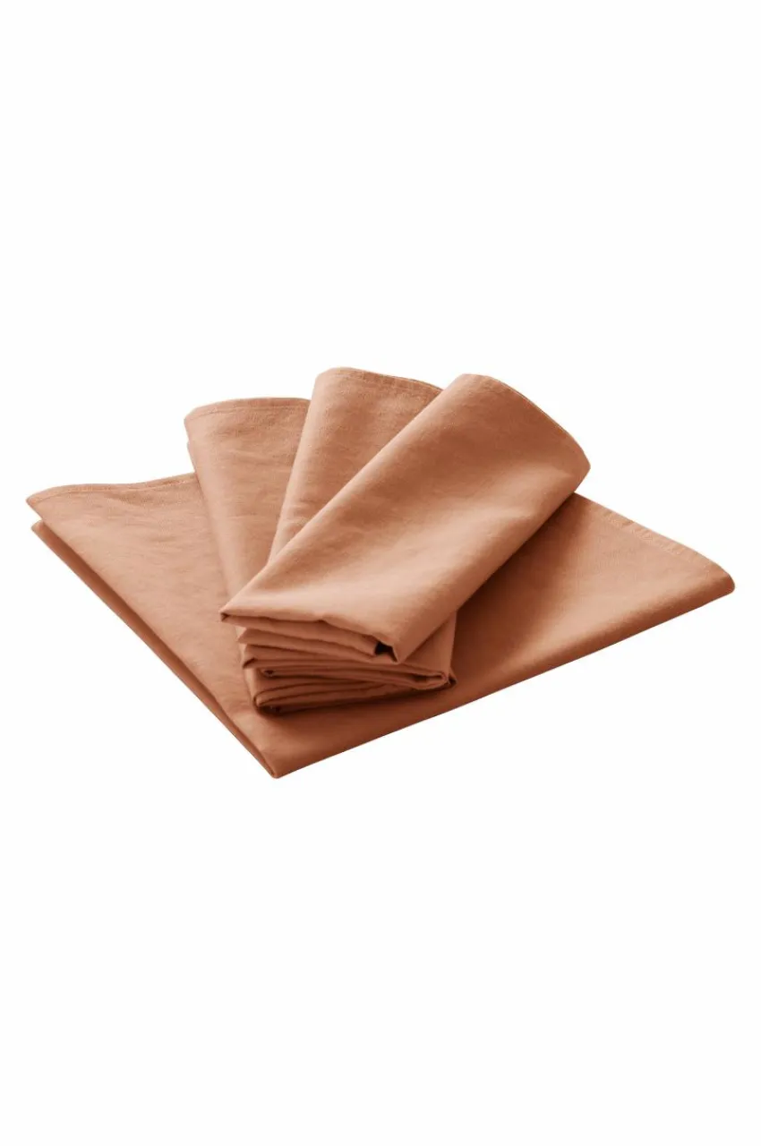 Servetter|Jotex KIT Linneservett 4-pack Terrakotta orange